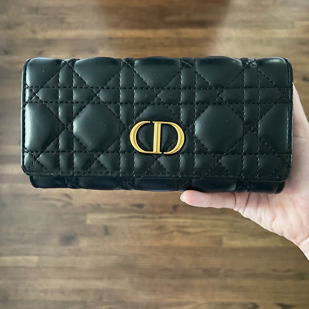 Dior Black Caro Quilted Wallet - Picture 2 of 11